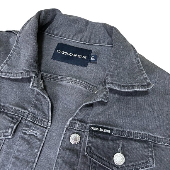 Calvin Klein Jeans Denim Grey Jacket Slim Fit Small - Picture 2 of 5